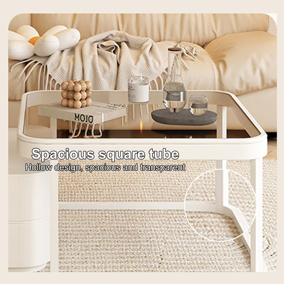 Brown Square Glass Nesting Coffee Table Set of 2 B864233