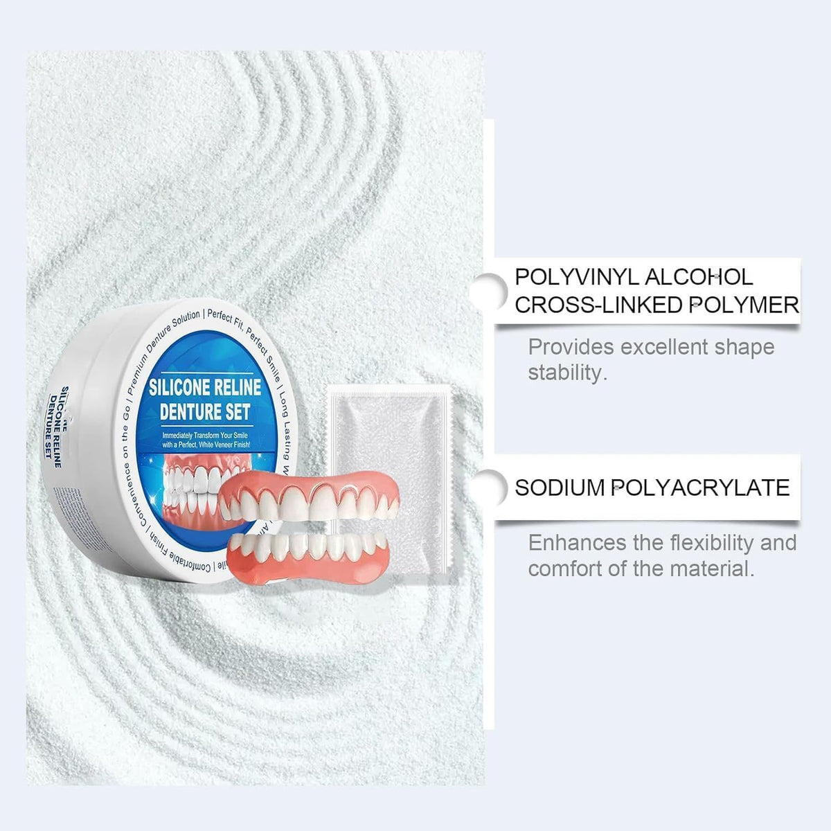 Silicone Reline Denture Set Upper and Lower T2793