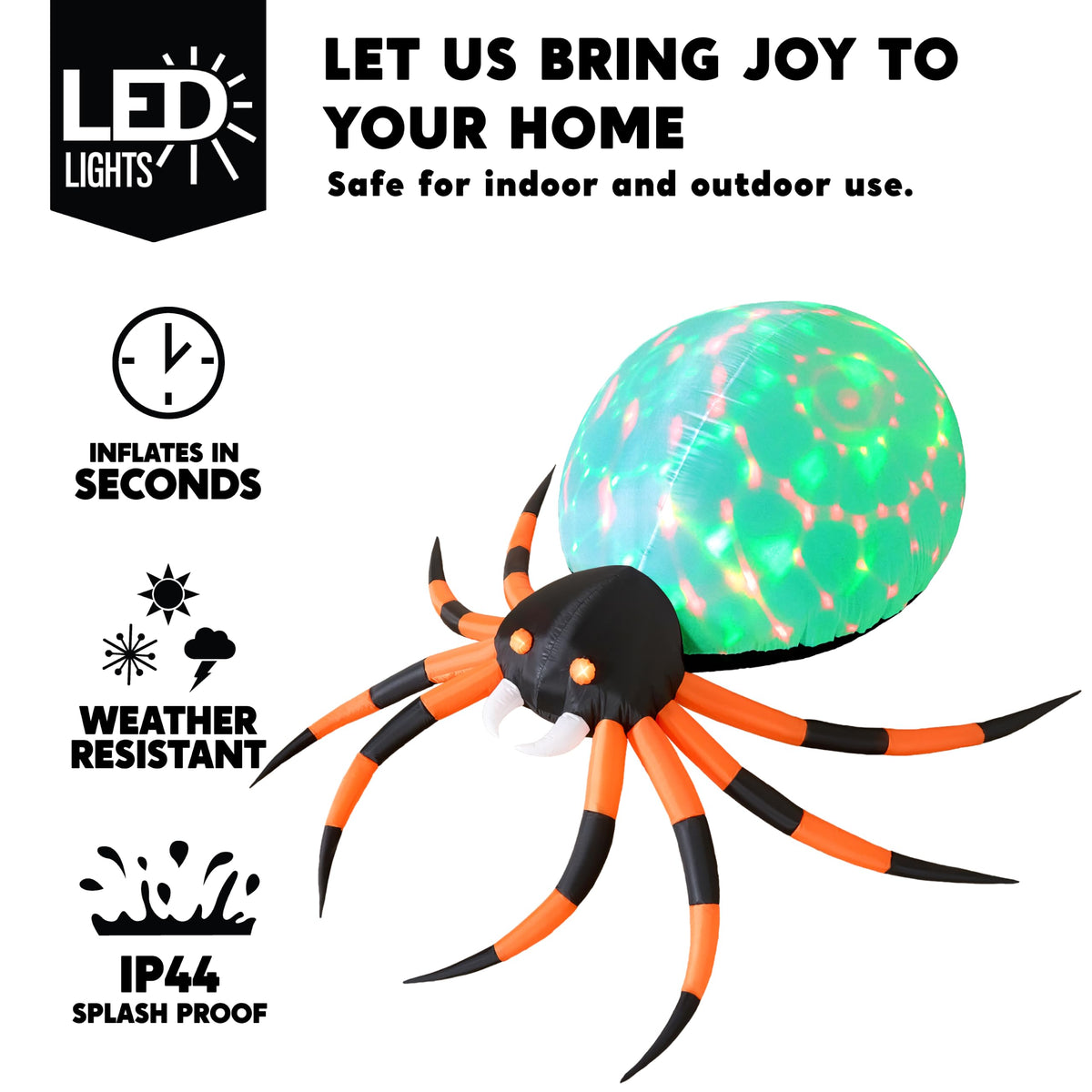 8 FT Inflatable Giant Spider Outdoor Decoration F22139