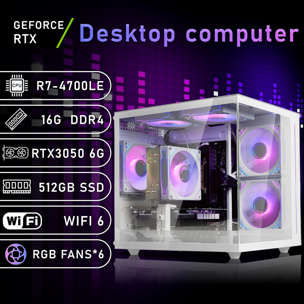 White Prebuilt Gaming PC Desktop Computer L44301