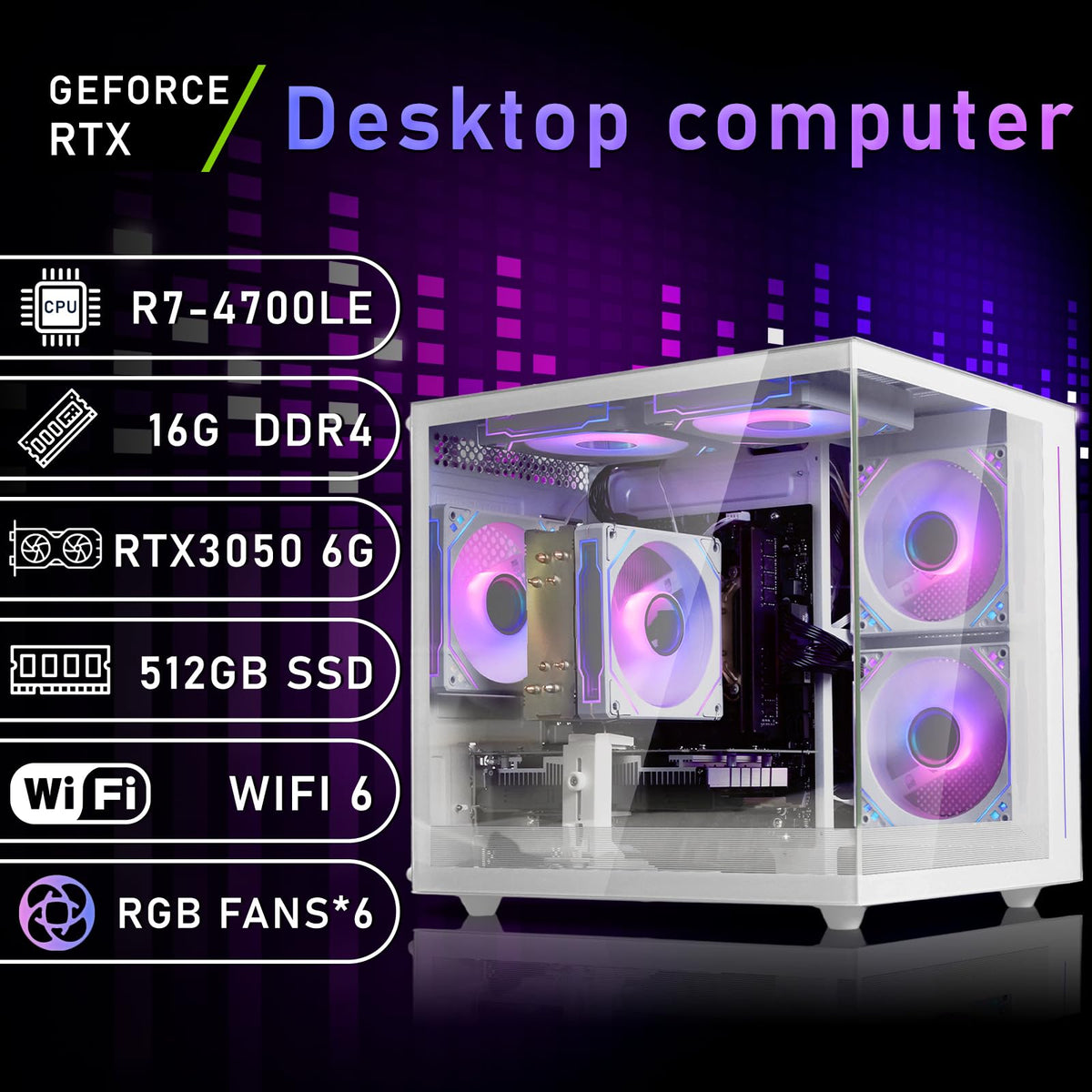 White Prebuilt Gaming PC Desktop Computer L44301