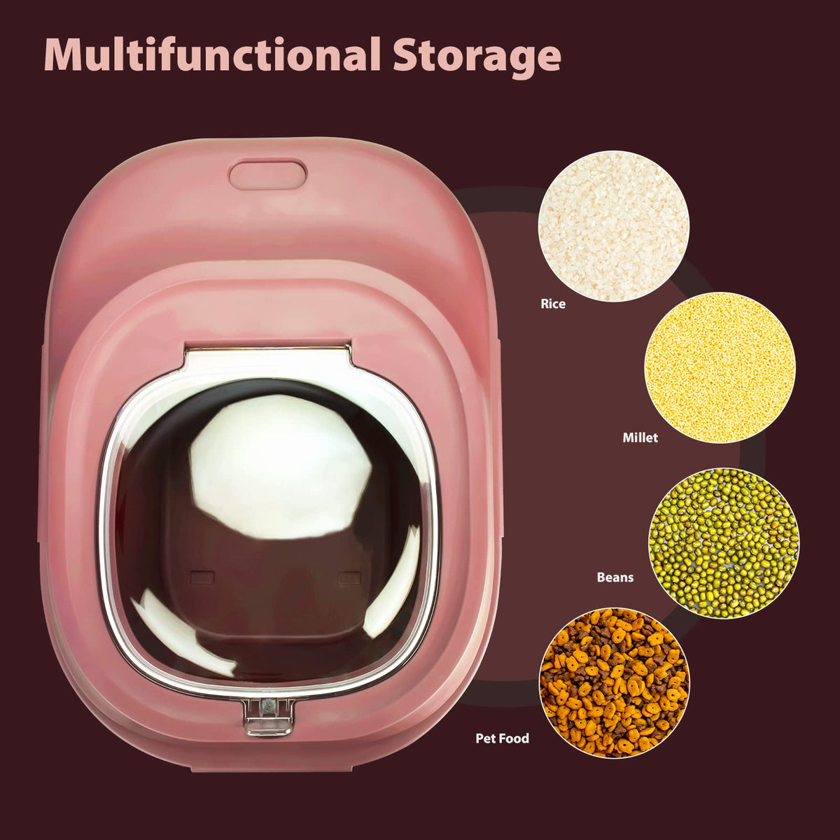 Collapsible Airtight Dry Food Storage Containers with Rolling Wheel N88293