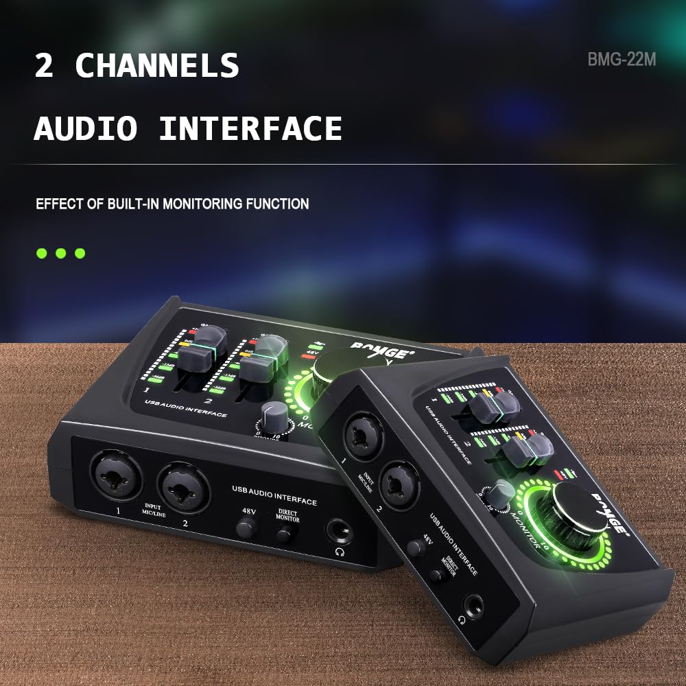 2 Channel USB Audio Interface with XLR 48V Phantom Power J3487