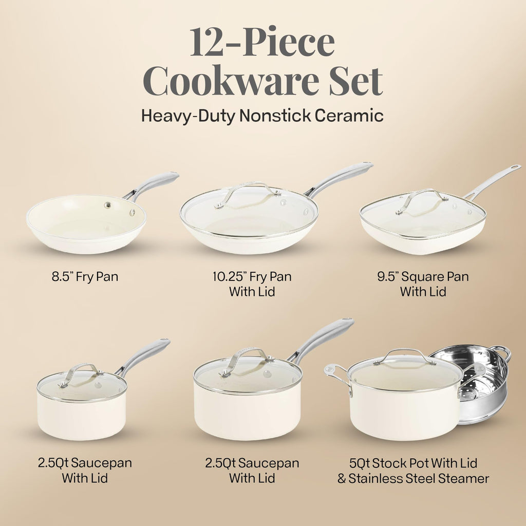 12 Pc Non Stick Ceramic Cookware Set H179316