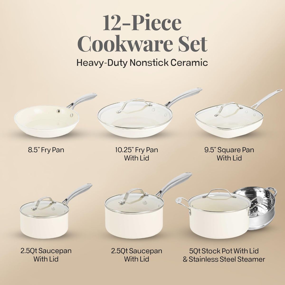 12 Pc Non Stick Ceramic Cookware Set H179316
