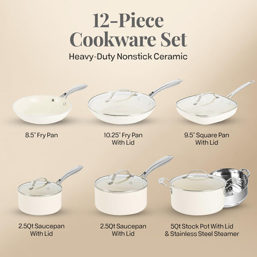 12 Pc Non Stick Ceramic Cookware Set H179316