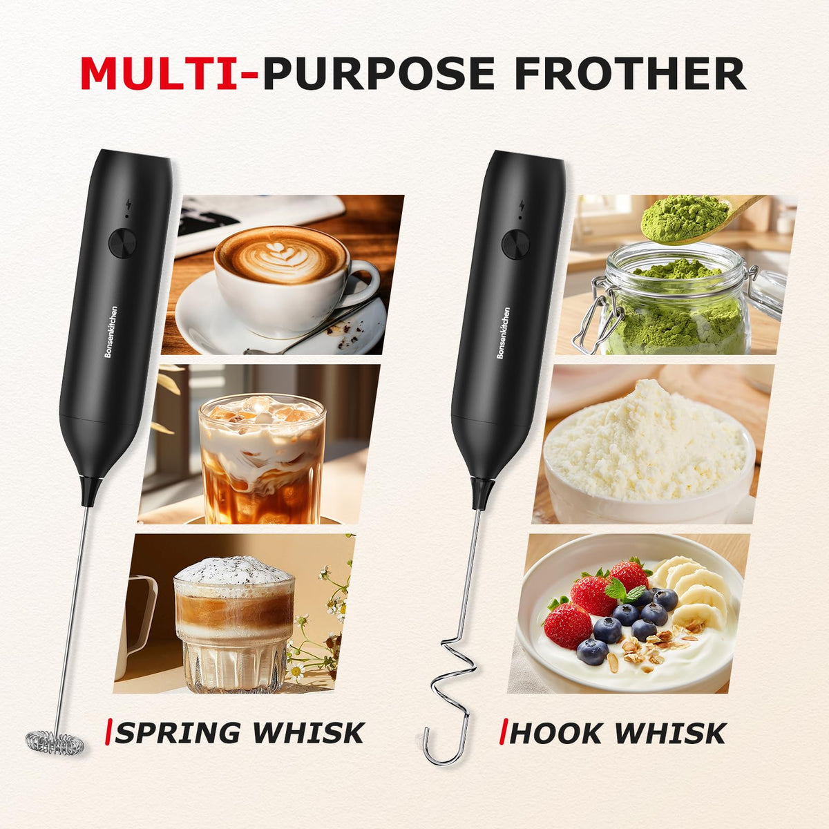 Rechargeable Handheld Milk Frother Q4809