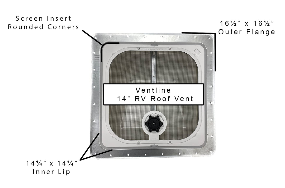 Non Powered RV Roof Vent White Lid O1805