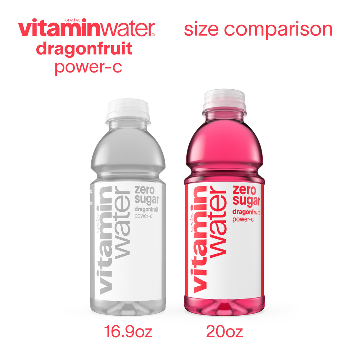Dragonfruit Flavored Electrolyte Enhanced Bottled Water with Vitamin b5, b6, b12, 20 Fl Oz, 12 Pack C125179