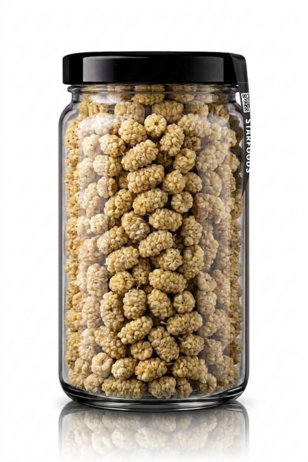 White Dried Mulberries 230g Glass Jar K50710