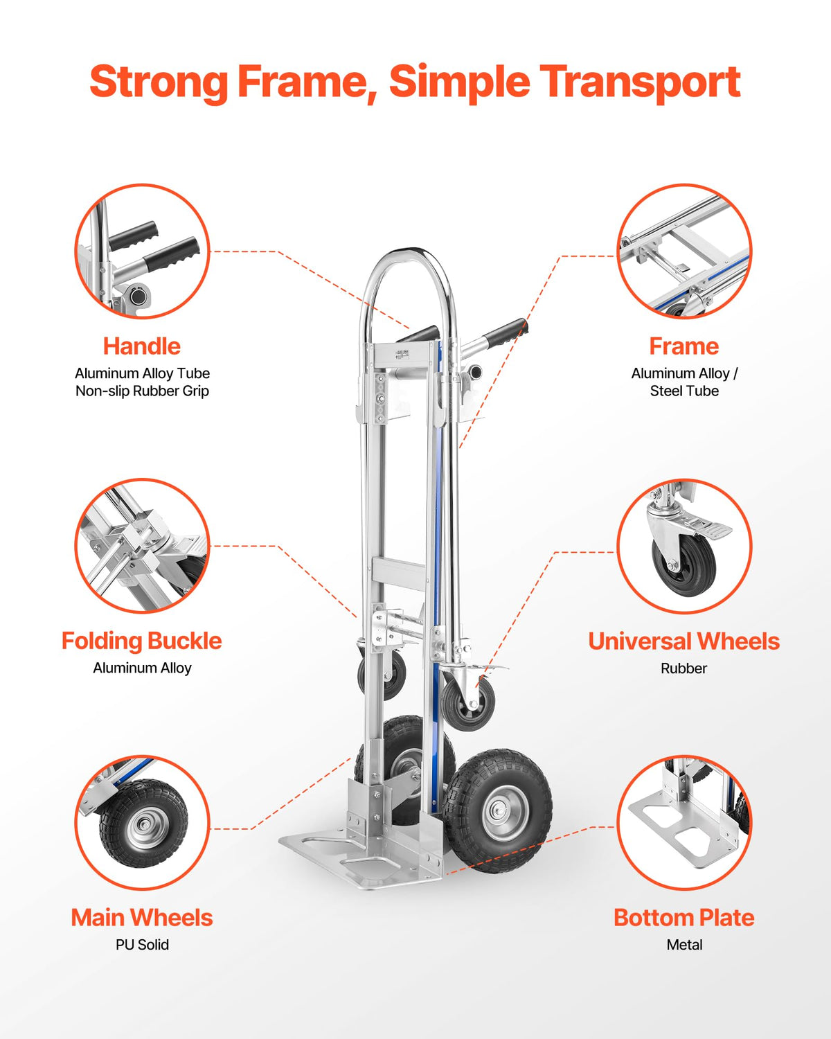 2 in 1 Convertible Hand Truck Dolly 1000 lbs L778208