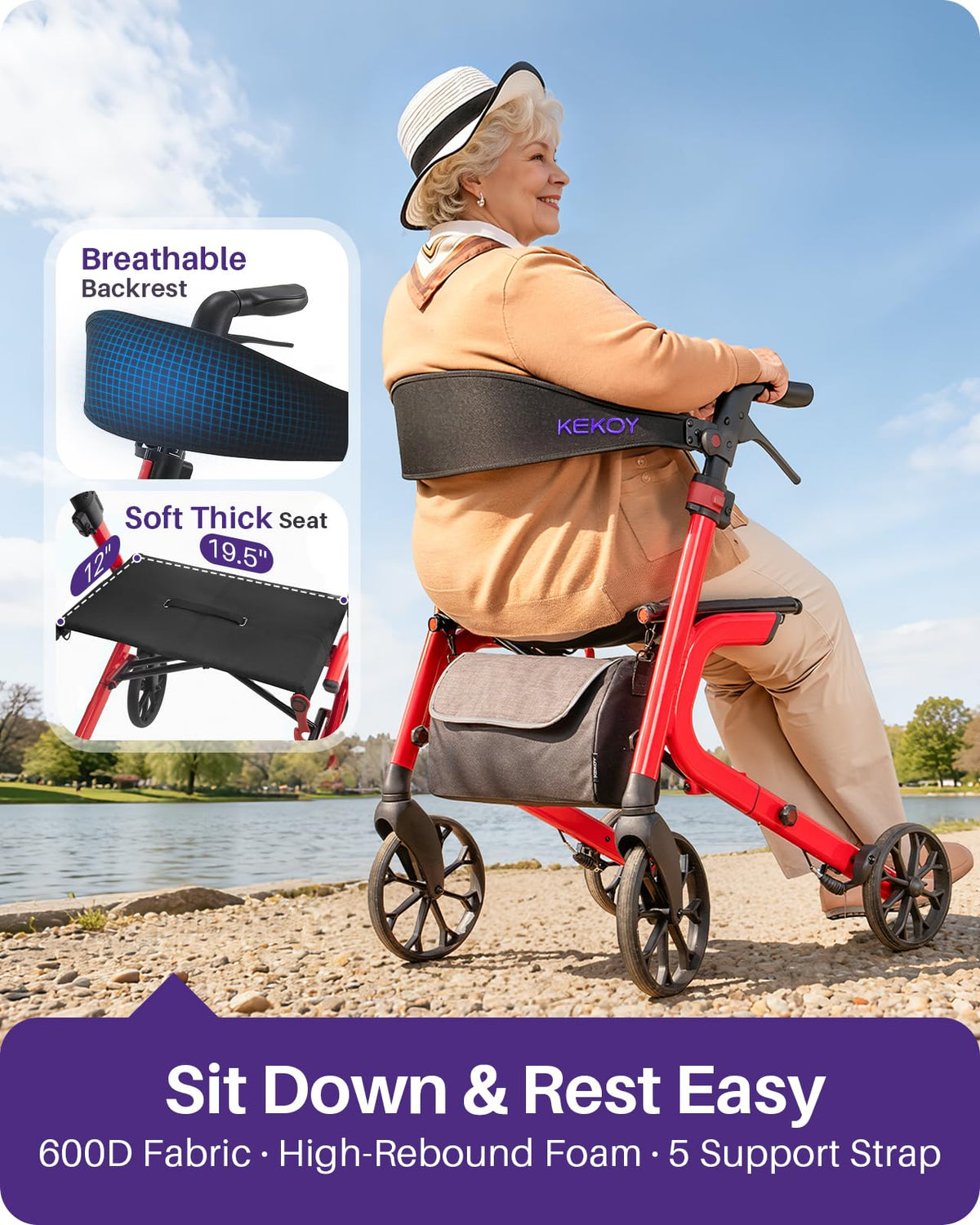 Bariatric Rollator Walker with Seat G223