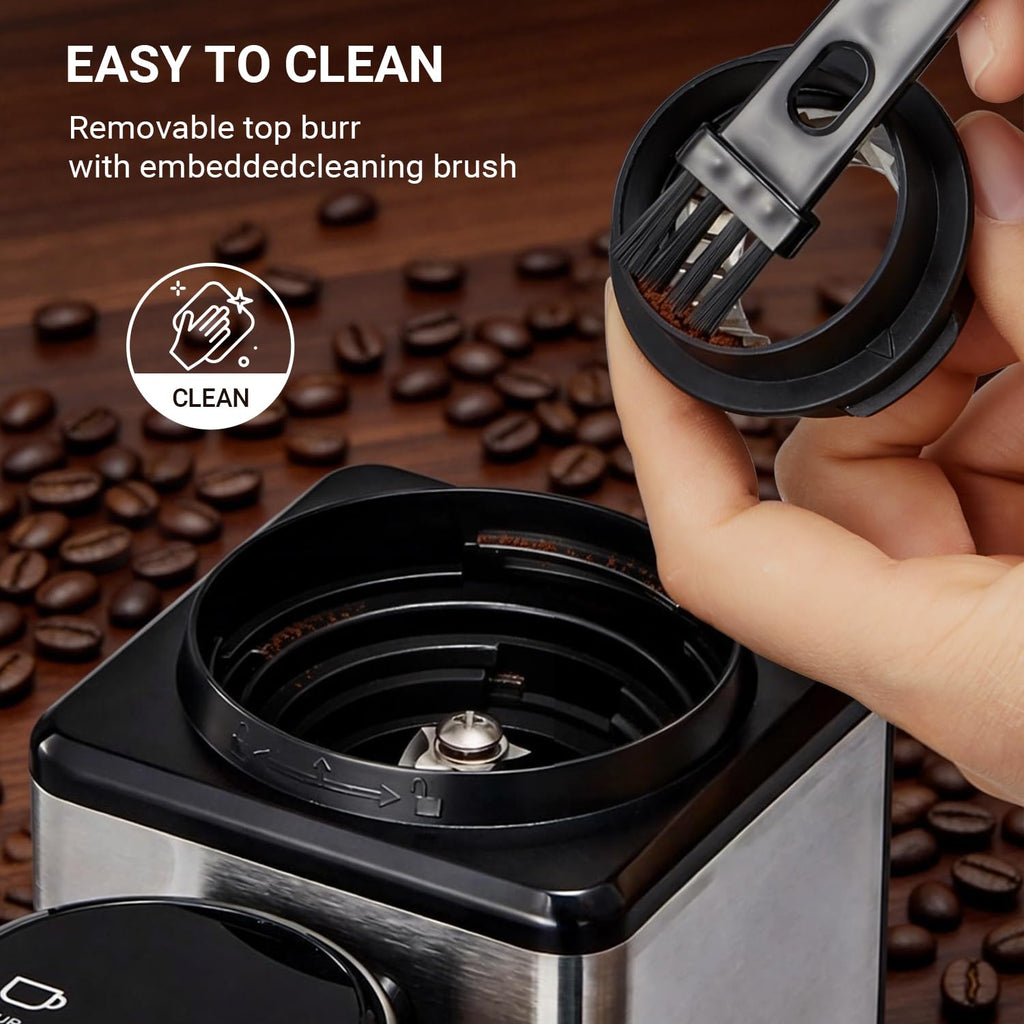 Conical Burr Coffee Bean Grinder, 25 Precise Settings, Anti-Static L43048