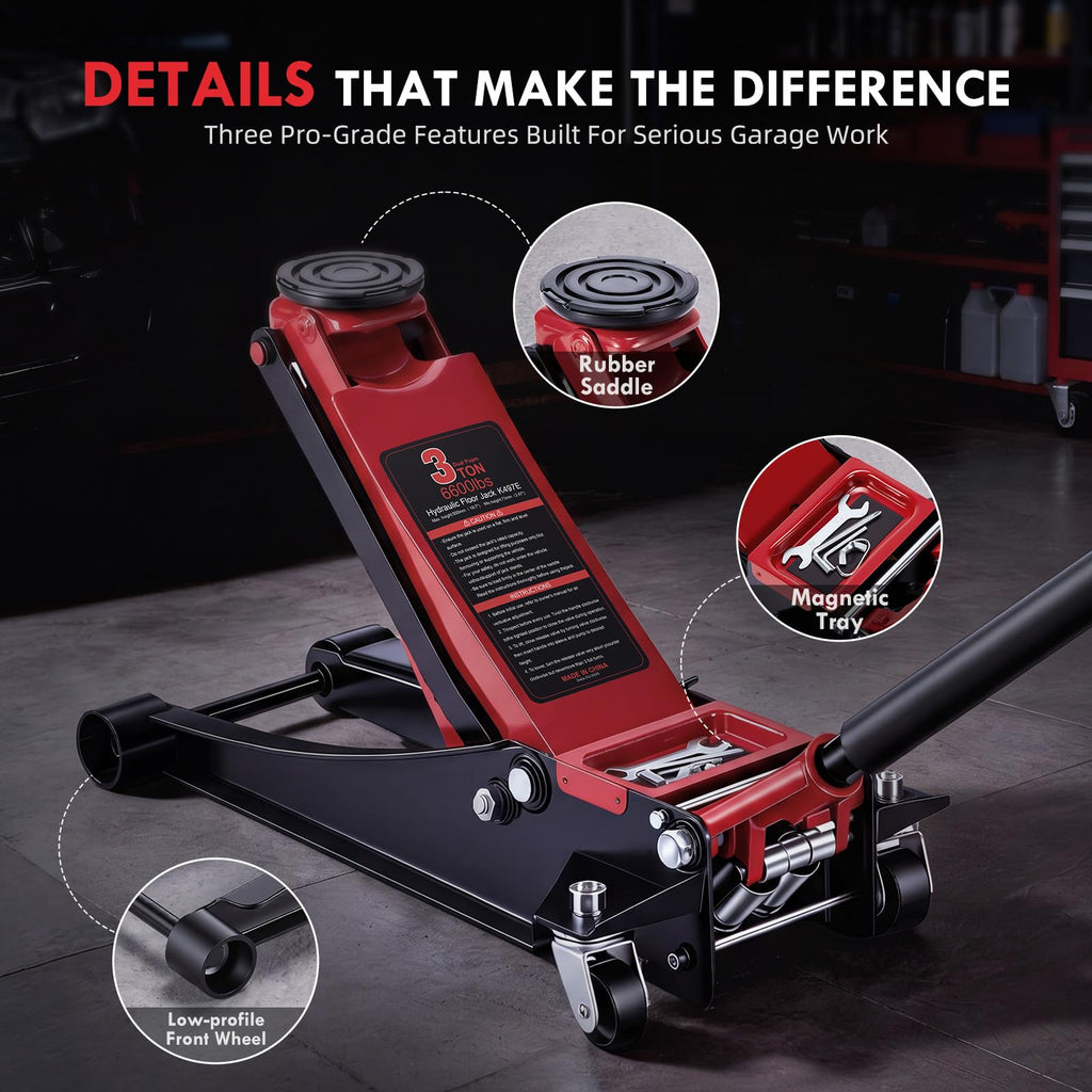 3 Ton Low Profile Hydraulic Floor Jack J144459