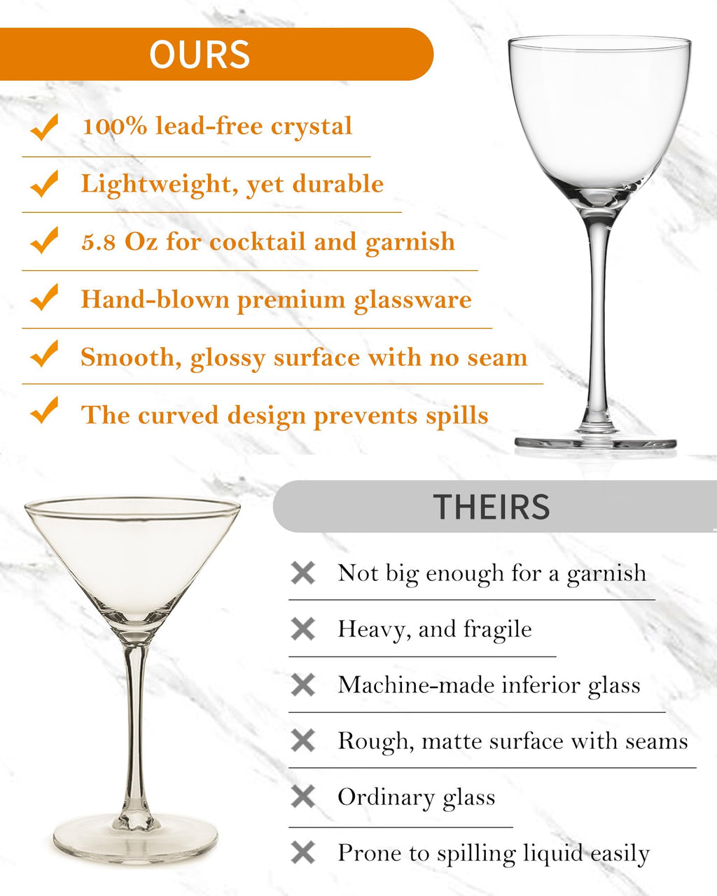 Set of 2 Cocktail Glasses F629