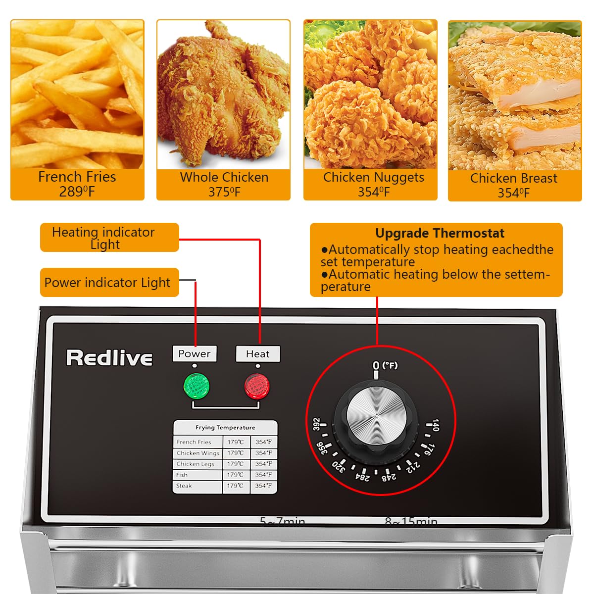 Commercial Deep Fryer with Double Baskets S71575
