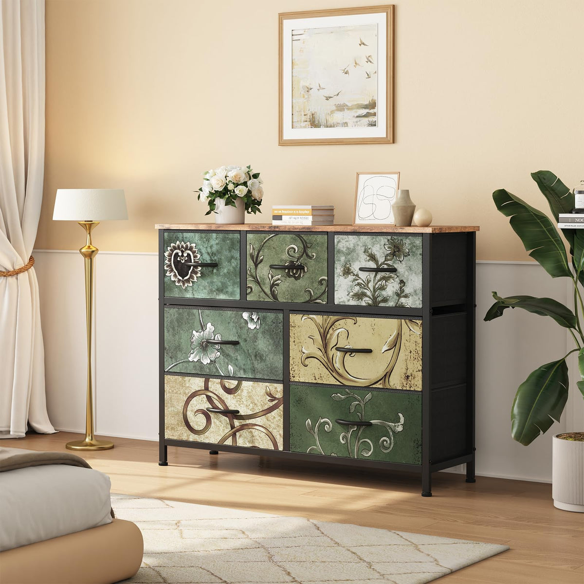 7 Drawer Fabric Dresser R5435