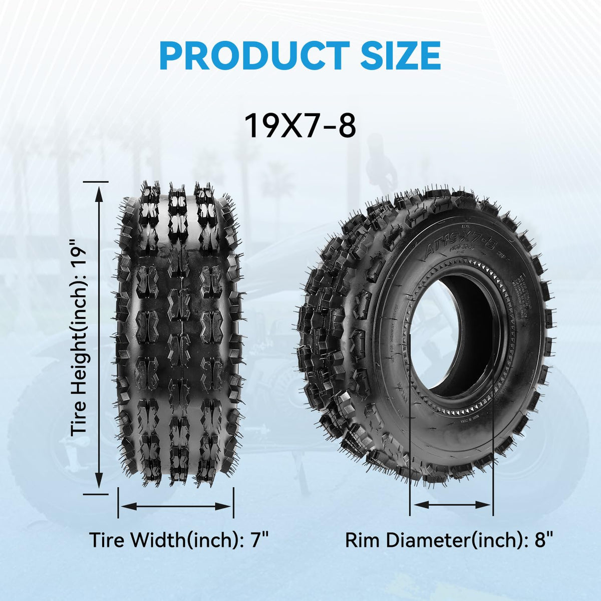 19x7-8 Mini Bike Tire Tubeless L269