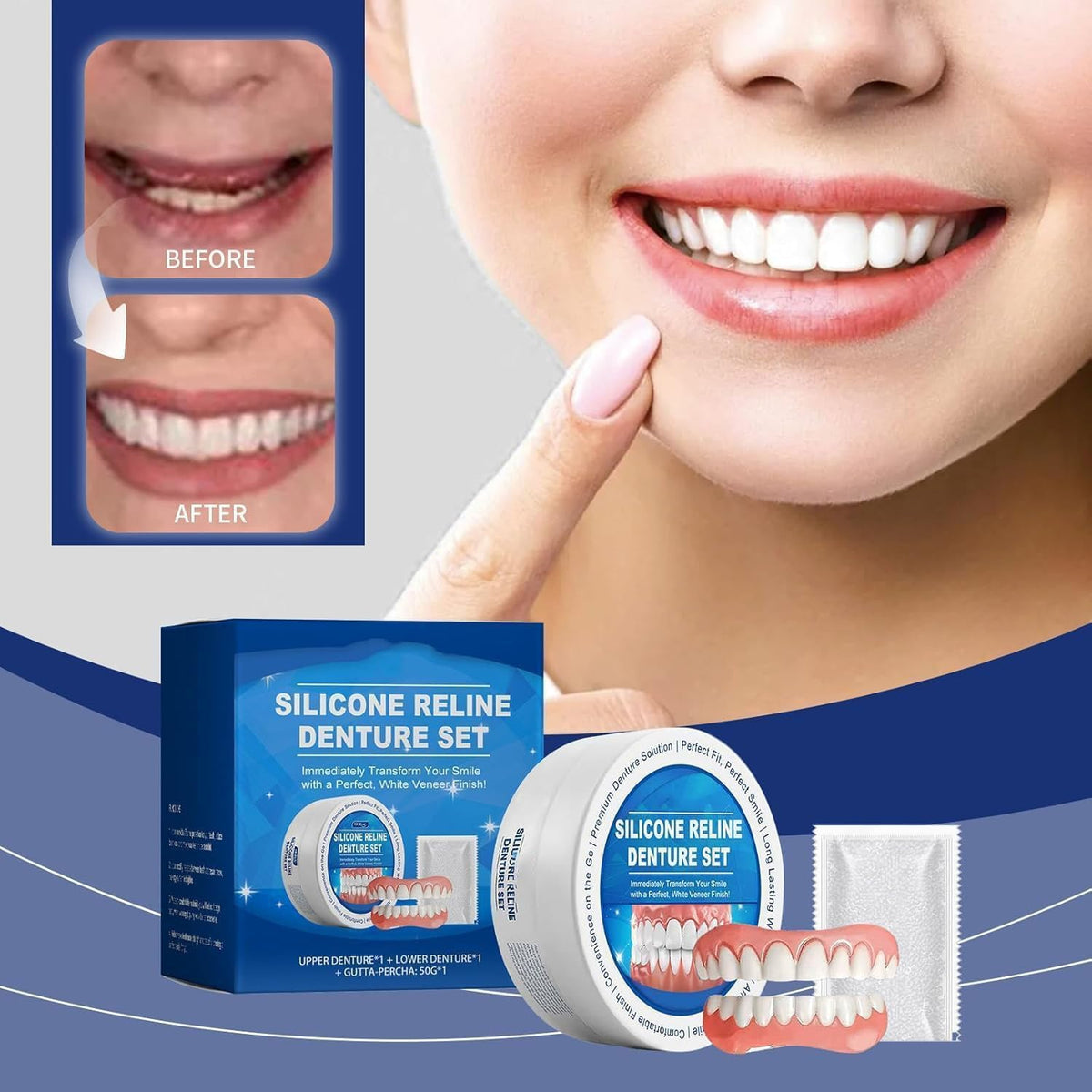Silicone Reline Denture Set Upper and Lower T2793