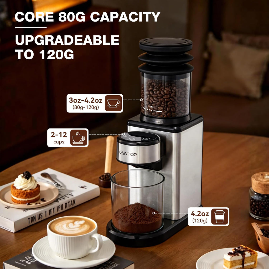 Conical Burr Coffee Bean Grinder, 25 Precise Settings, Anti-Static L43048