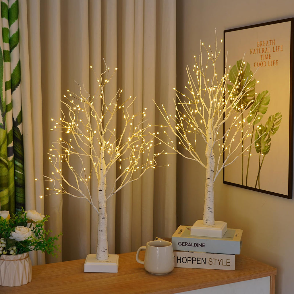 2 Pack Artificial Tree Lamp with Timer J724