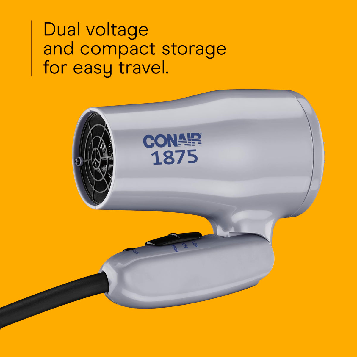 Compact Folding Dual Voltage 1875W Hair Dryer J771