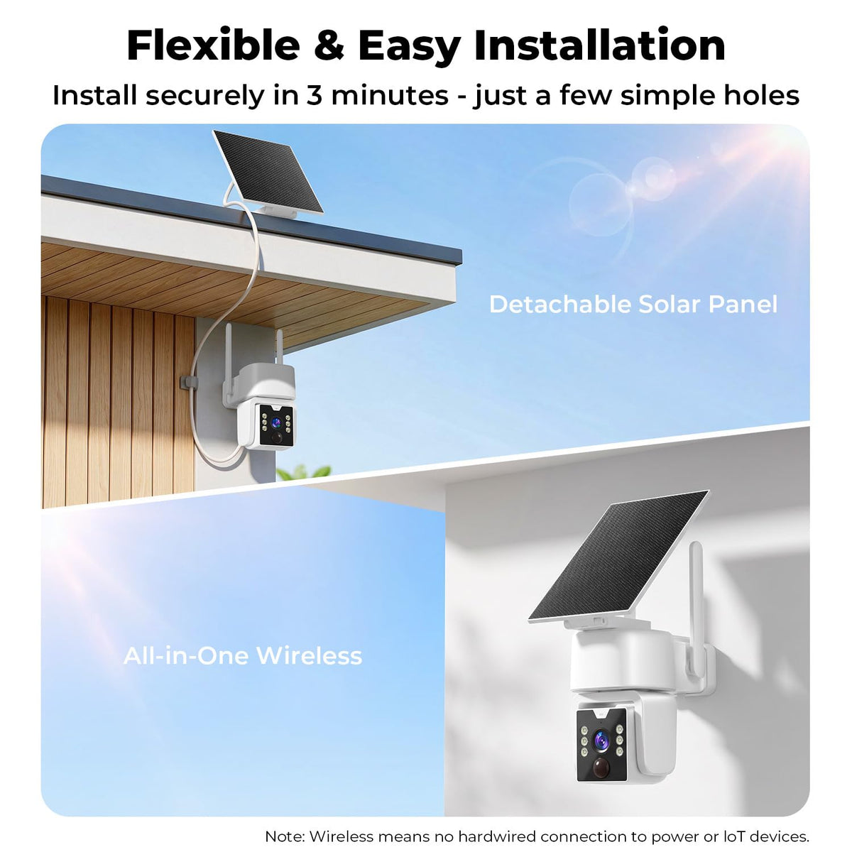 4MP Solar Powered 360° PTZ Outdoor Security Camera M939