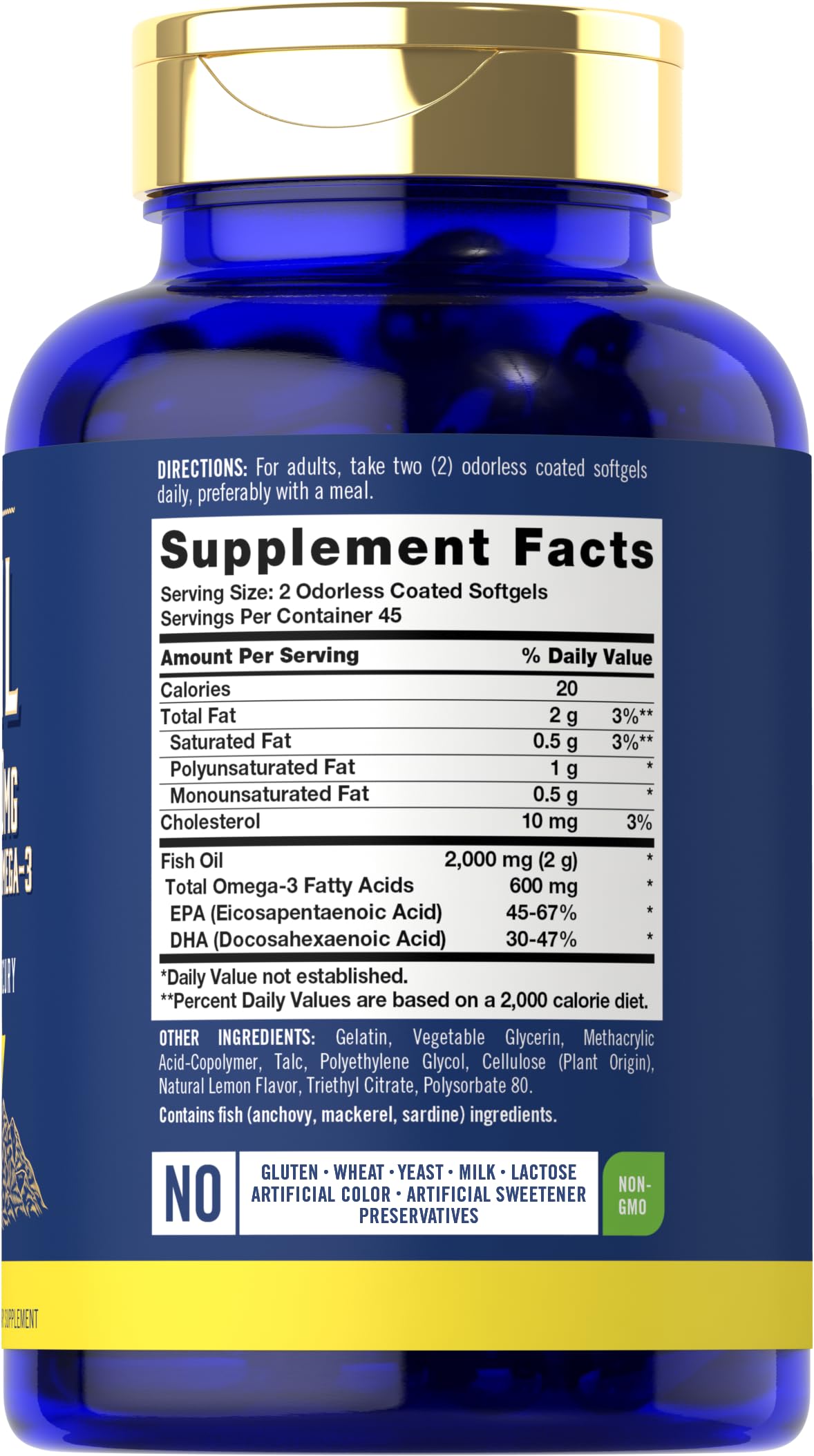 Fish Oil 2000mg Omega 3 Supplement X94792