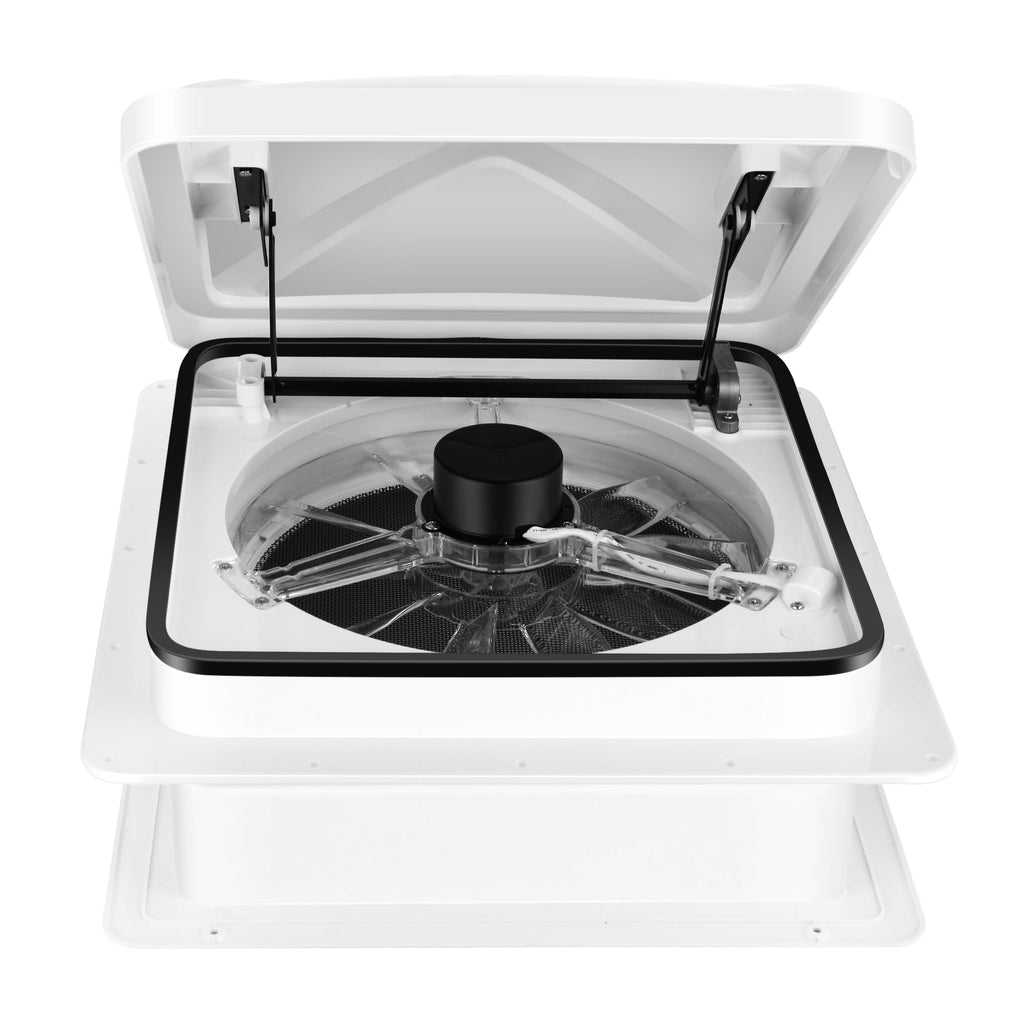 RV Roof Vent Fan 6-Speed-Reversible White D491305