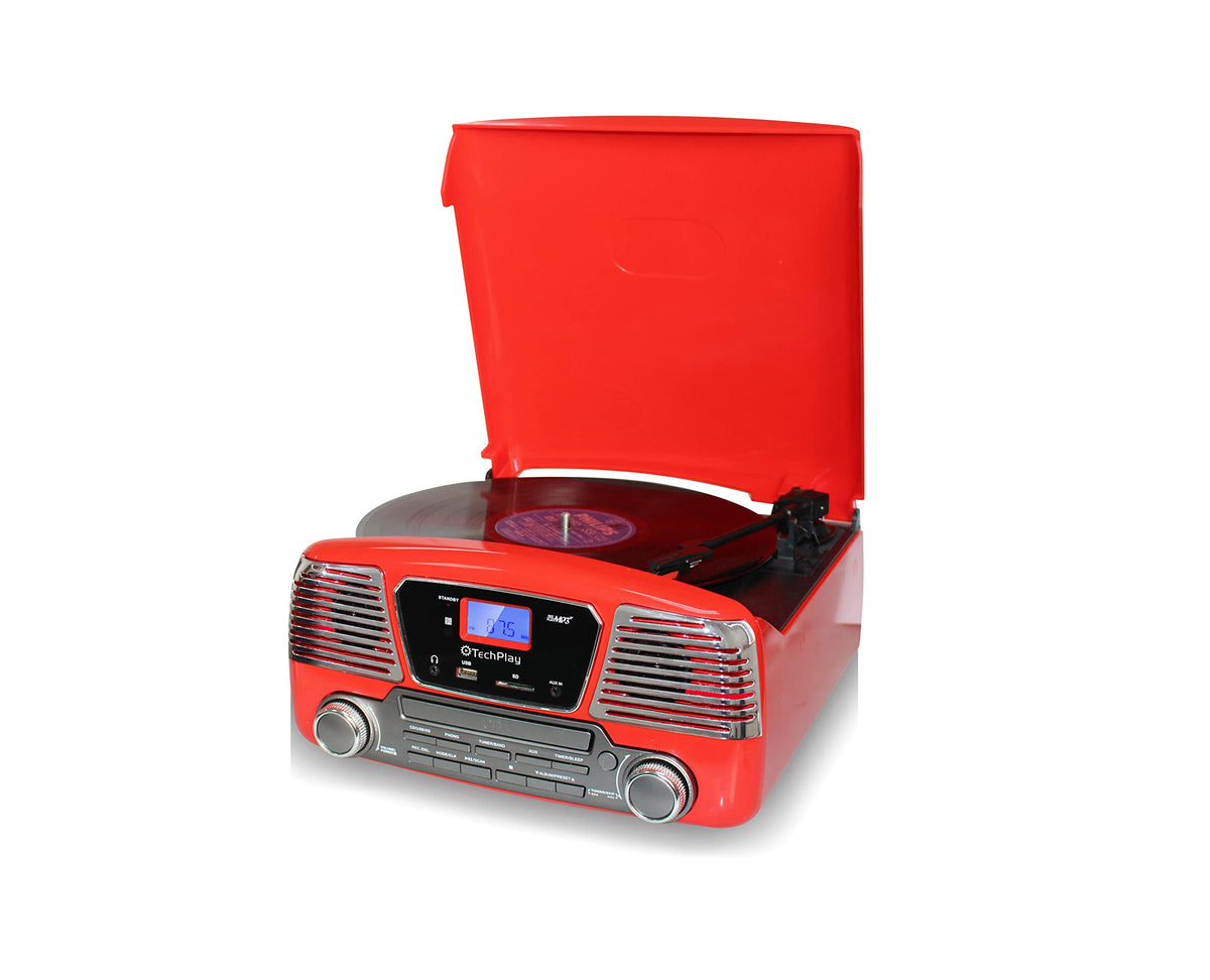 Red 3 Speed Turntable CD Player L985