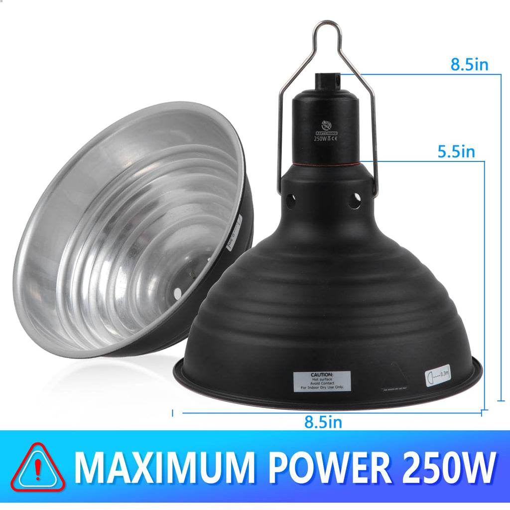 8.5 Inch Reptile Heat Lamp Fixture E26 Base L56712