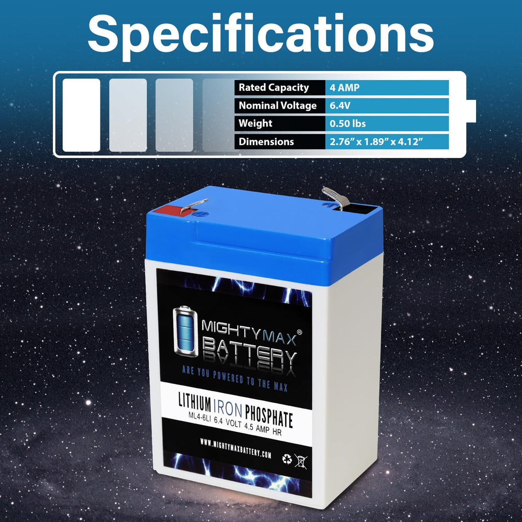 6V 4.5AH Lithium Replacement Battery S349747