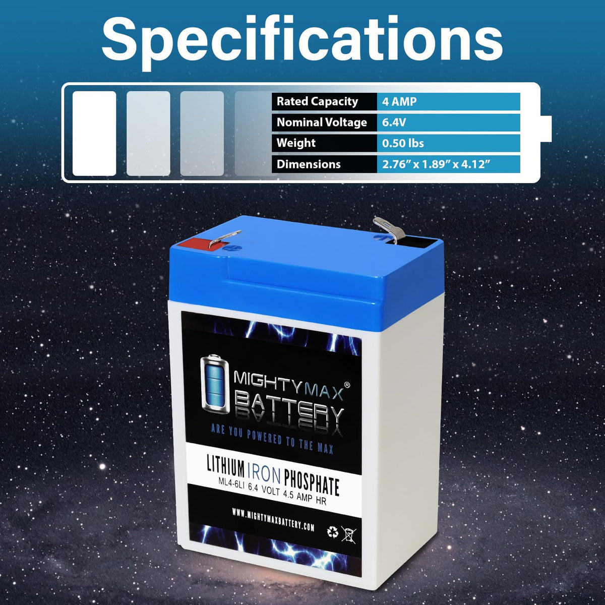 6V 4.5AH Lithium Replacement Battery S349747