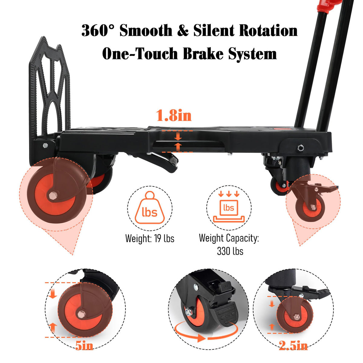 2-in-1 Folding Hand Truck Dolly C130201