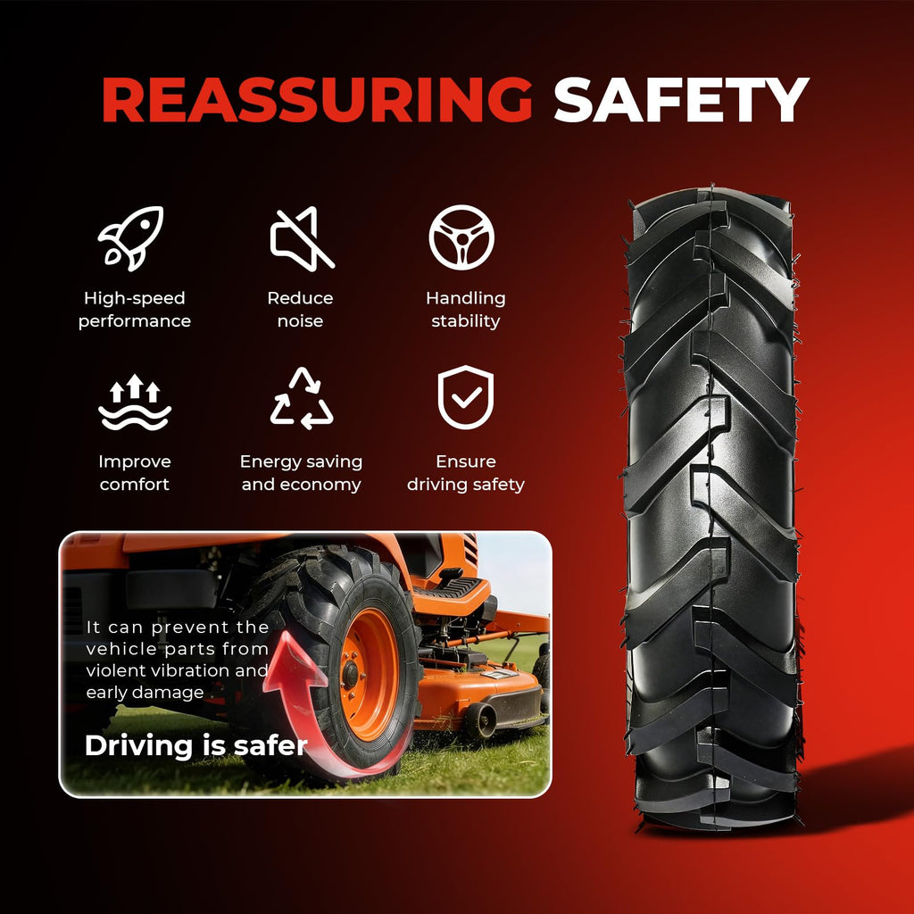 4.80x4.00x8 Lawn & Garden Mower Tires, Set of 2, 4 Ply Tubeless G910597