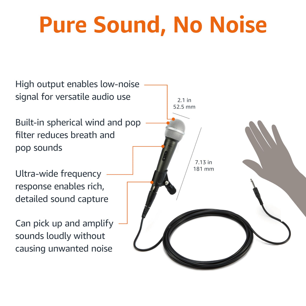 Dynamic Vocal Microphone with Cable, Cardioid L3103