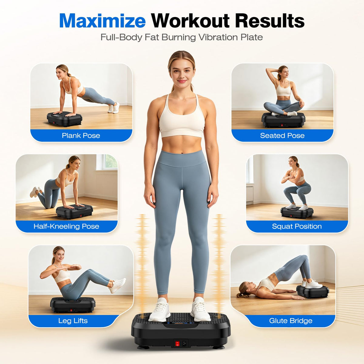Vibration Plate Exercise Machine Black I811
