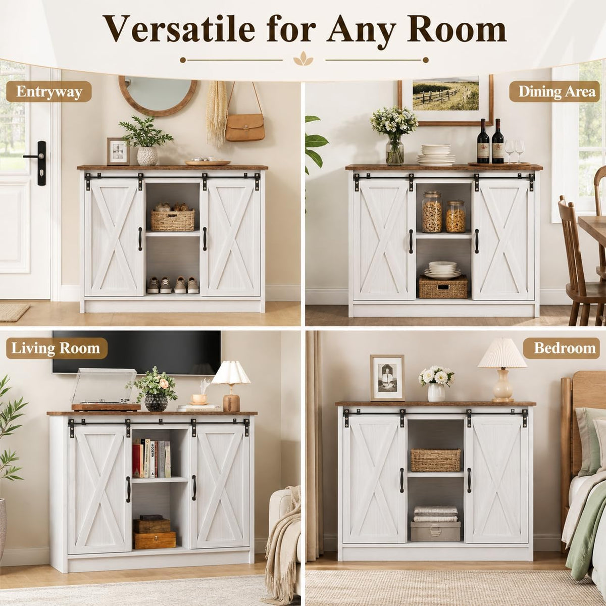 White 42 Inch Coffee Bar Cabinet V798