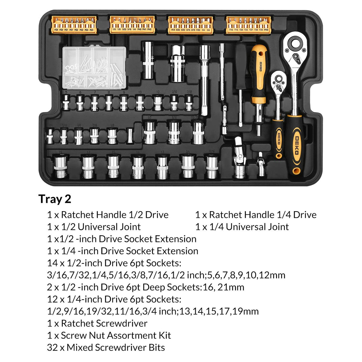 258 Piece Rolling Tool Box Socket Wrench Hand Tool Set I6180