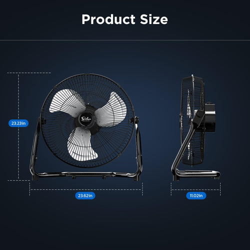 20 Inch 3-Speed Oscillating Metal Floor Fan D61844