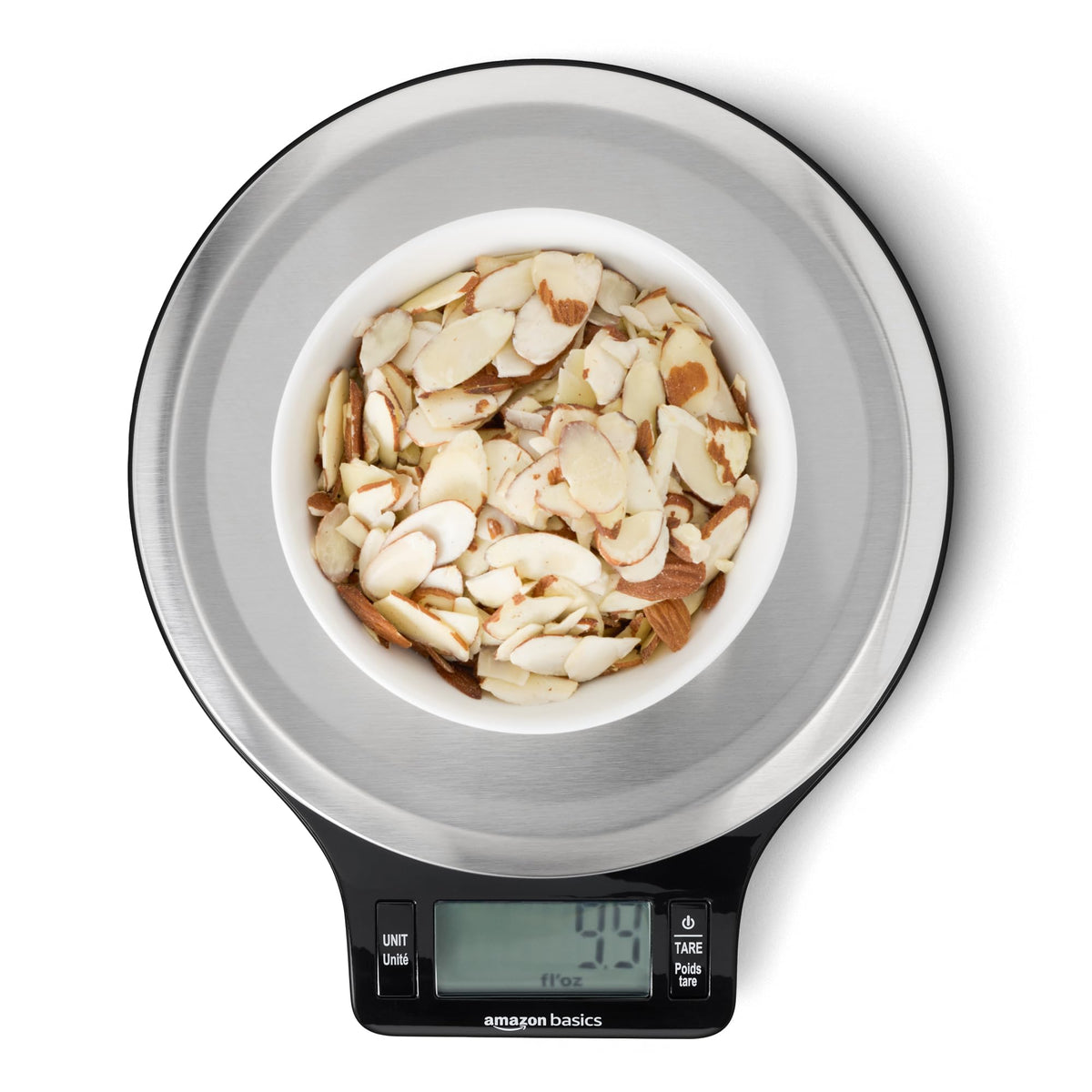 Digital Kitchen Scale with LCD Display, Black and Stainless Steel N51805