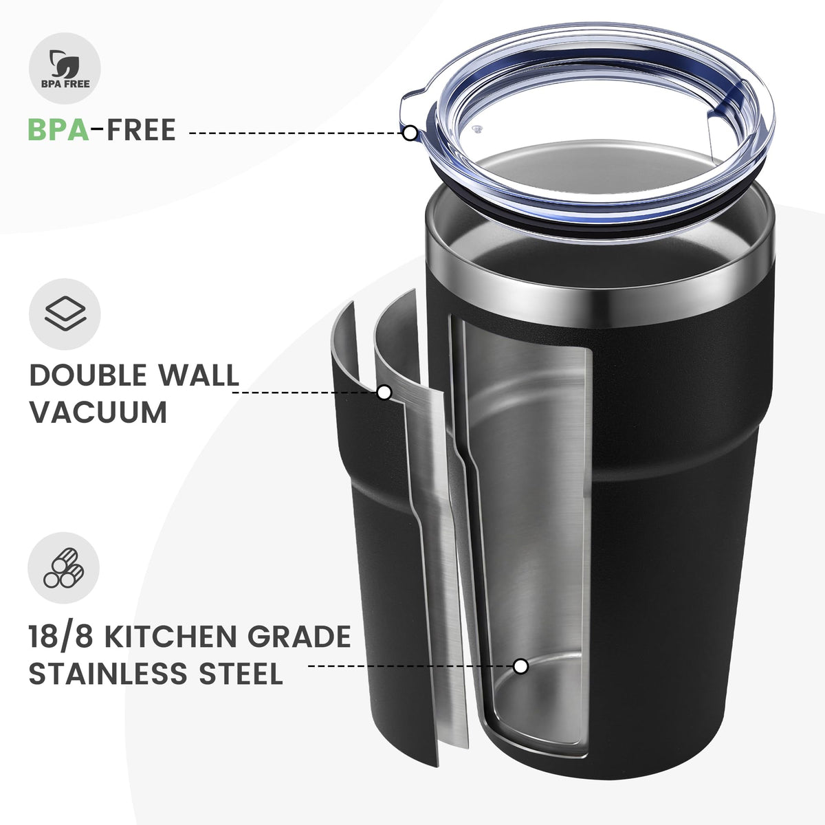 16oz Stainless Steel Insulated Tumbler with Lid C66139