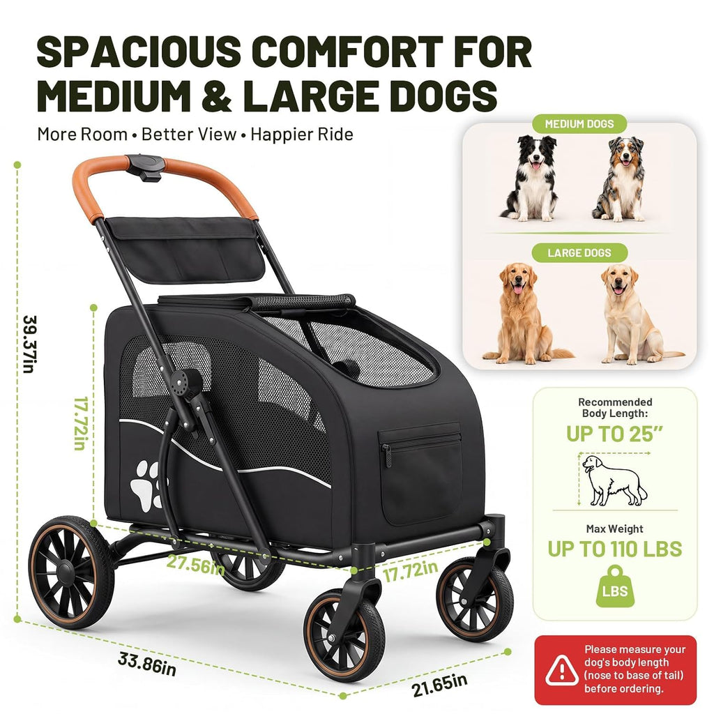 Foldable Dog Stroller for Large Dogs up to 110lbs P909100