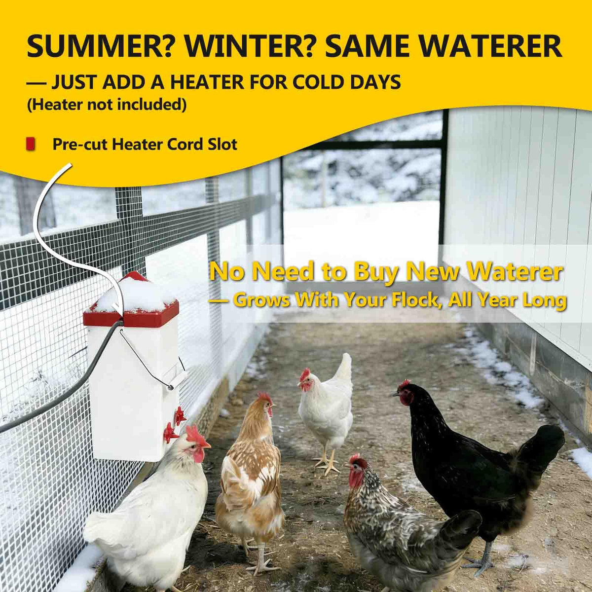 PVC Hanging Chicken Waterer with Hook, 1 Gal B28410