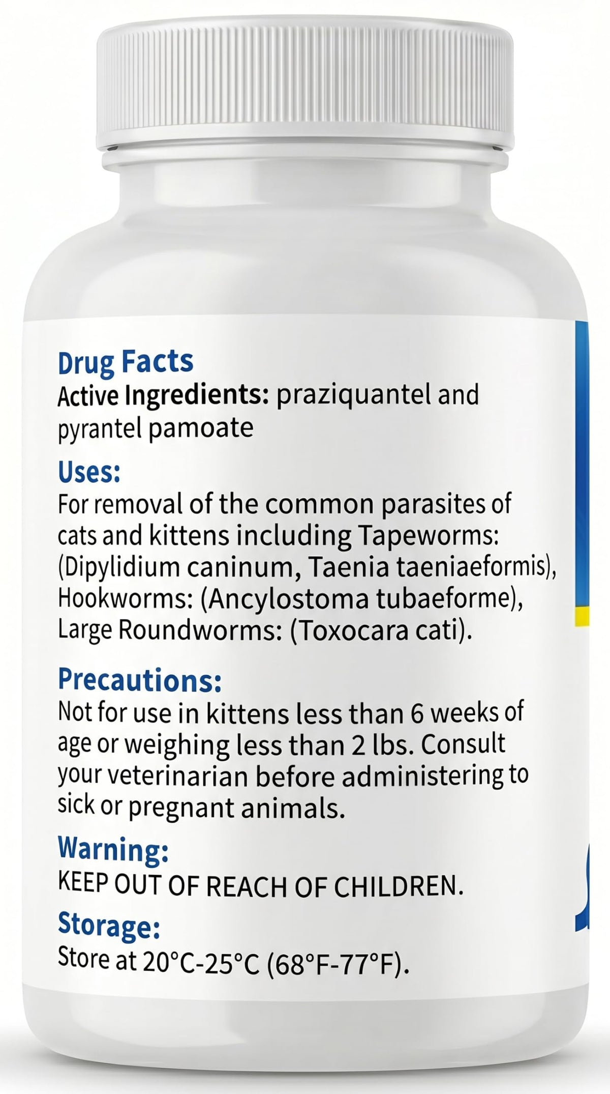 Broad Spectrum Dewormer Tablets for Cats and Kittens, 100 Tablets Z828479