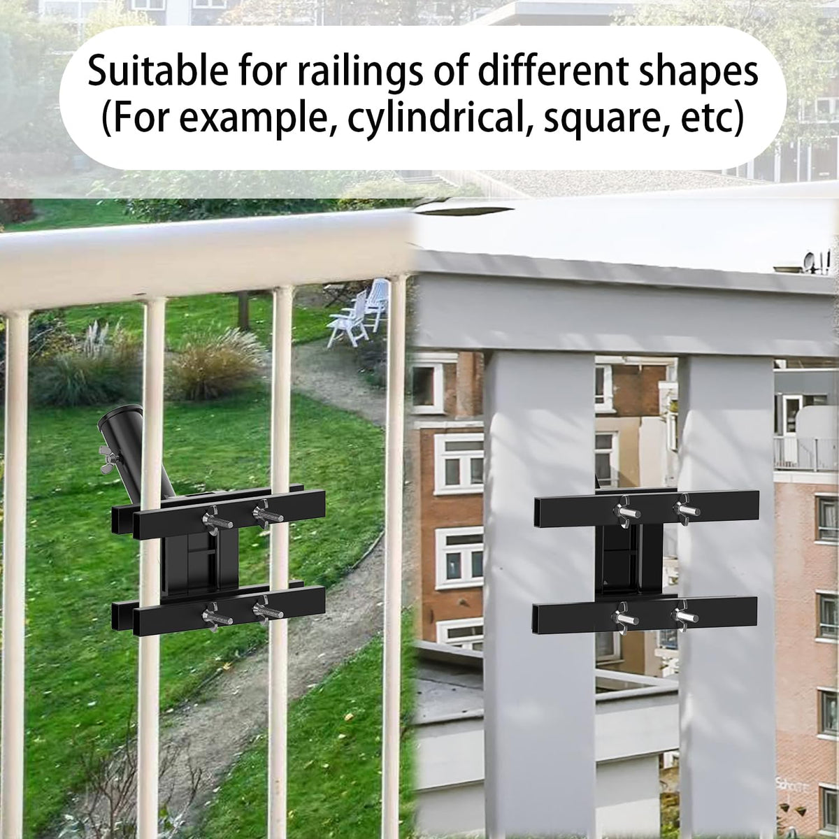 White Flagpole Mount for Round and Square Railing K59957