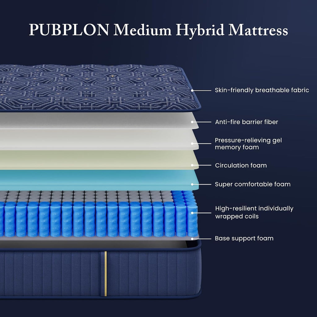 Full Size 12 Inch Medium Firm Gel Memory Foam Mattress R302975