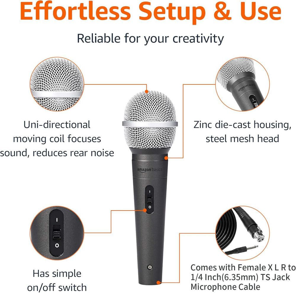 Dynamic Vocal Microphone with Cable, Cardioid L3103