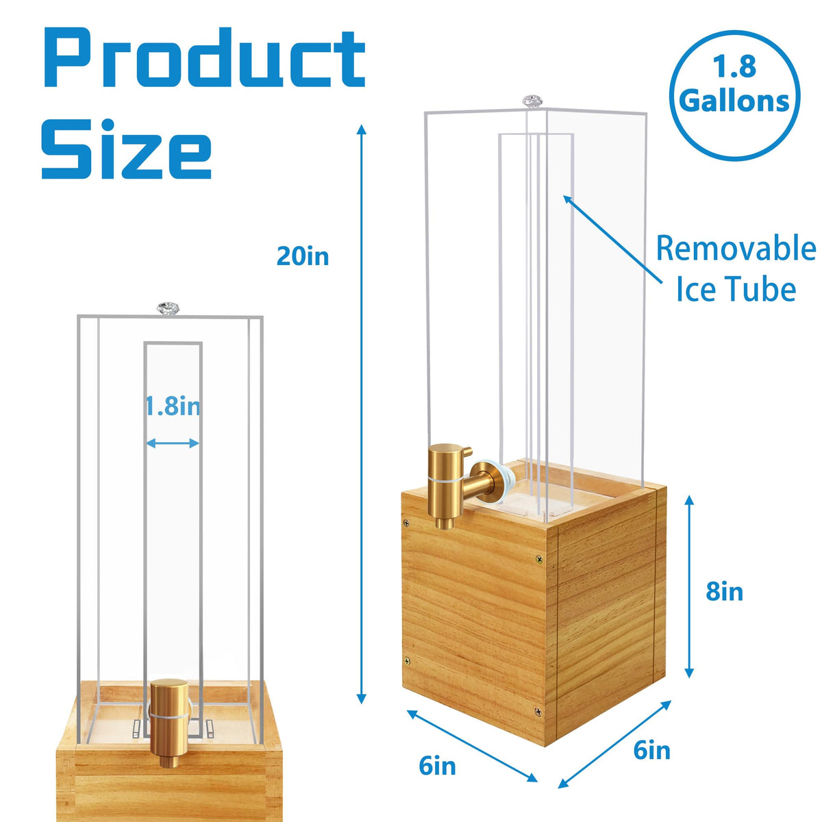 1.8 Gallon Drink Dispenser with Wood Stand G69954