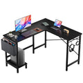 L Shaped Computer Corner Desk with PC Stand, Black K278